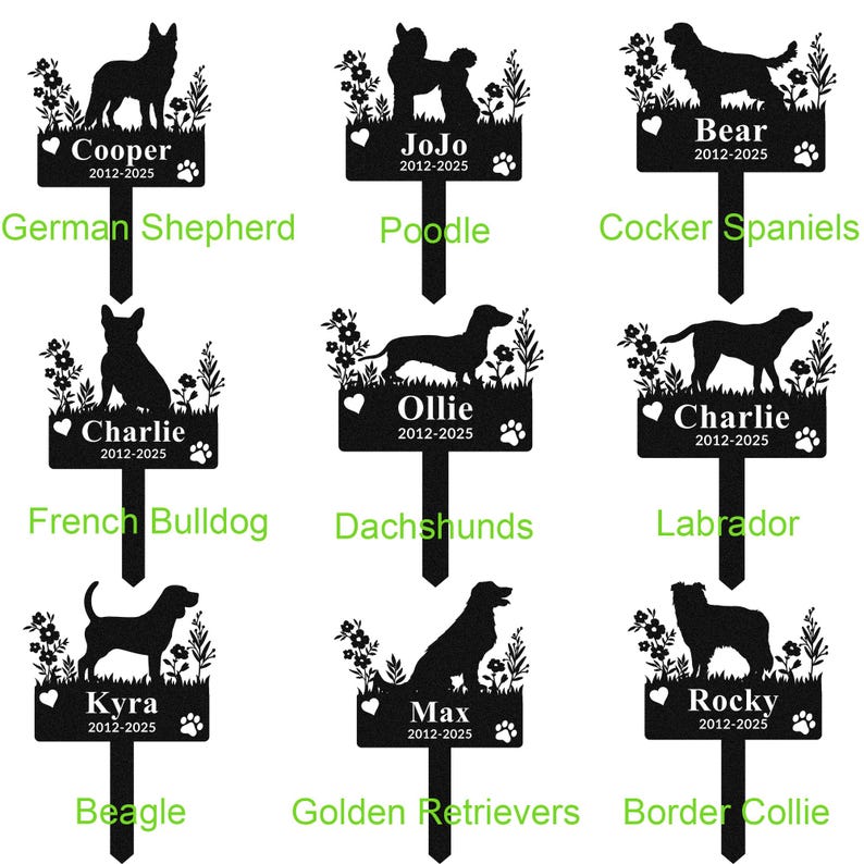 Custom Dog Memorial Stake, Dog Grave Marker, Dog Remembrance Stake, Personalized Metal Dog Garden Sign, Pet Loss Gift, Dog Loss Gift