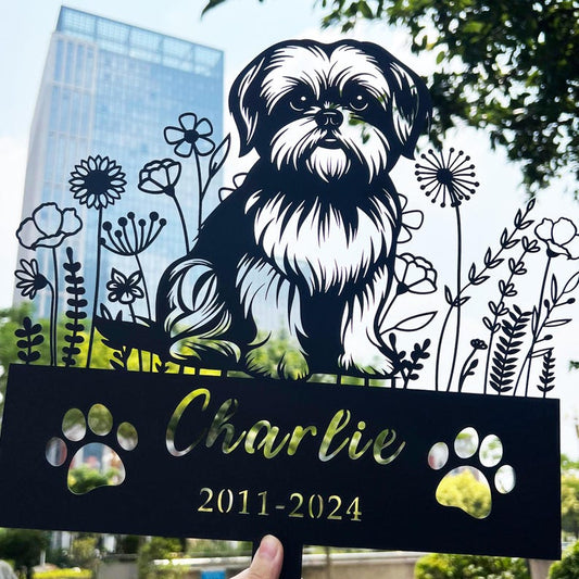 Custom Pet Dog Memorial Stake,Memorial pet tombstone, Pet Loss Gift, Dog Design Garden Sign, Gift for Pet, Dog Grave Marker