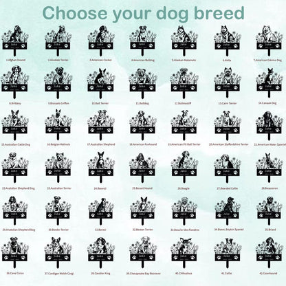 Custom Pet Dog Memorial Stake,Memorial pet tombstone, Pet Loss Gift, Dog Design Garden Sign, Gift for Pet, Dog Grave Marker