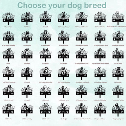 Custom Pet Dog Memorial Stake,Memorial pet tombstone, Pet Loss Gift, Dog Design Garden Sign, Gift for Pet, Dog Grave Marker