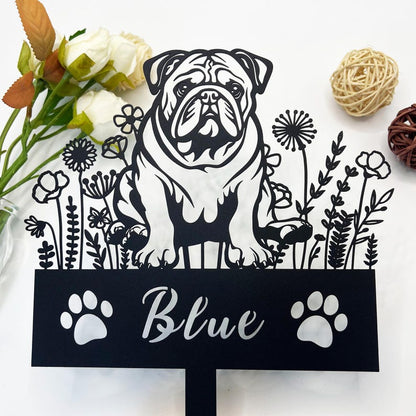 Custom Pet Dog Memorial Stake,Memorial pet tombstone, Pet Loss Gift, Dog Design Garden Sign, Gift for Pet, Dog Grave Marker
