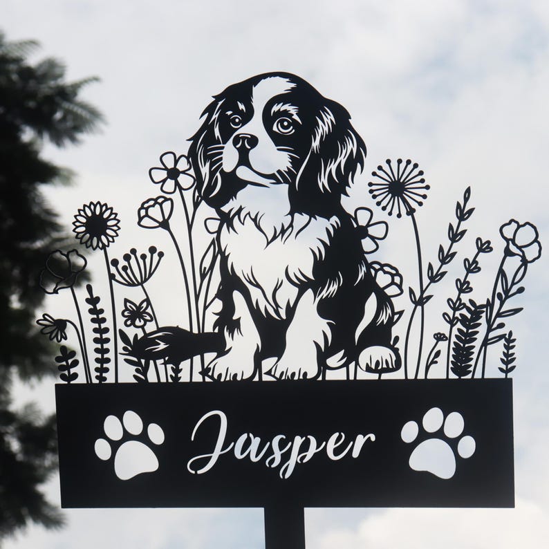 Custom Pet Dog Memorial Stake,Memorial pet tombstone, Pet Loss Gift, Dog Design Garden Sign, Gift for Pet, Dog Grave Marker