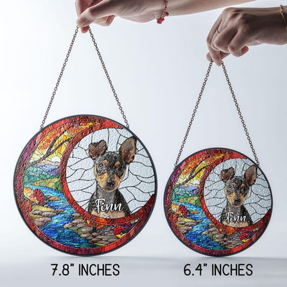 Custom Dog Art Suncatcher Stained Glass From Photo, Pet Memorial Gift, Cat Art Suncatcher,Gift for Dog Lovers,House Decor,Dog Portrait CDS02