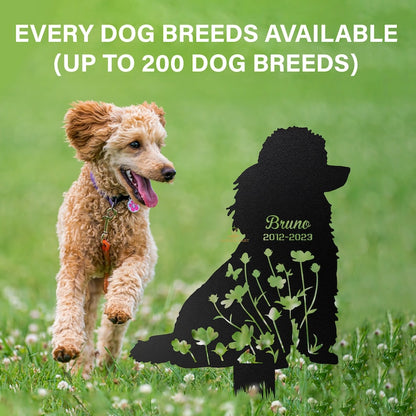 Custom Dog Memorial Stake: Metal Pet Memorial Garden Stake with Dog Name and Dates