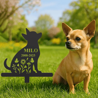 Custom Chihuahua Memorial Garden Stake – Personalized Pet Loss Gift