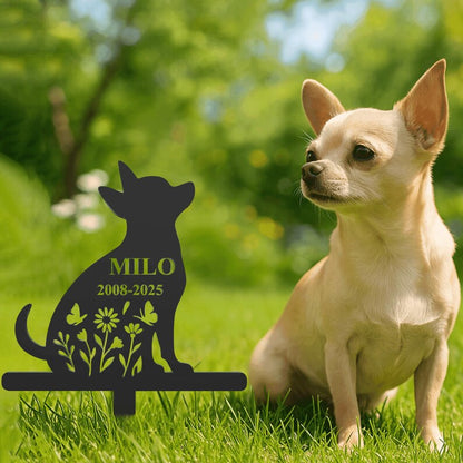 Custom Chihuahua Memorial Garden Stake – Personalized Pet Loss Gift