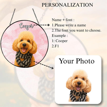 Custom Pet Portrait From Photo Custom Pet Portrait Custom Dog Portrait Pet Memorial Gift Suncatcher Gift For Her Gift for Dog Pet Loss