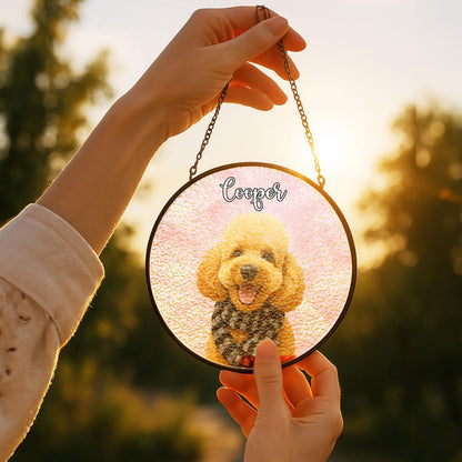 Custom Pet Portrait From Photo Custom Pet Portrait Custom Dog Portrait Pet Memorial Gift Suncatcher Gift For Her Gift for Dog Pet Loss