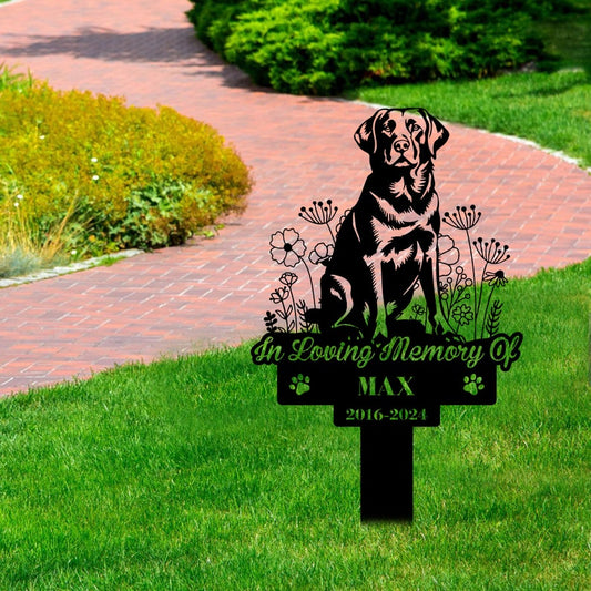 Personalized Dog Memorial Stake, Garden Stake, Labrador Retriever Sign,Dog Garden Sign, Sympathy Sign, Pet Grave Marker, Remembrance Stake
