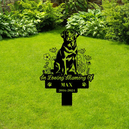Personalized Dog Memorial Stake, Garden Stake, Labrador Retriever Sign,Dog Garden Sign, Sympathy Sign, Pet Grave Marker, Remembrance Stake