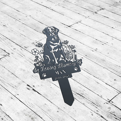 Personalized Dog Memorial Stake, Garden Stake, Labrador Retriever Sign,Dog Garden Sign, Sympathy Sign, Pet Grave Marker, Remembrance Stake