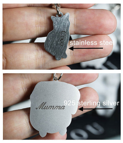 Custom Dog Photo Keychain, Cat Picture Keychains, Personalized Engraved Pet Portrait Key Chain, Key Ring for Pet Loss, Dog Memorial Gift