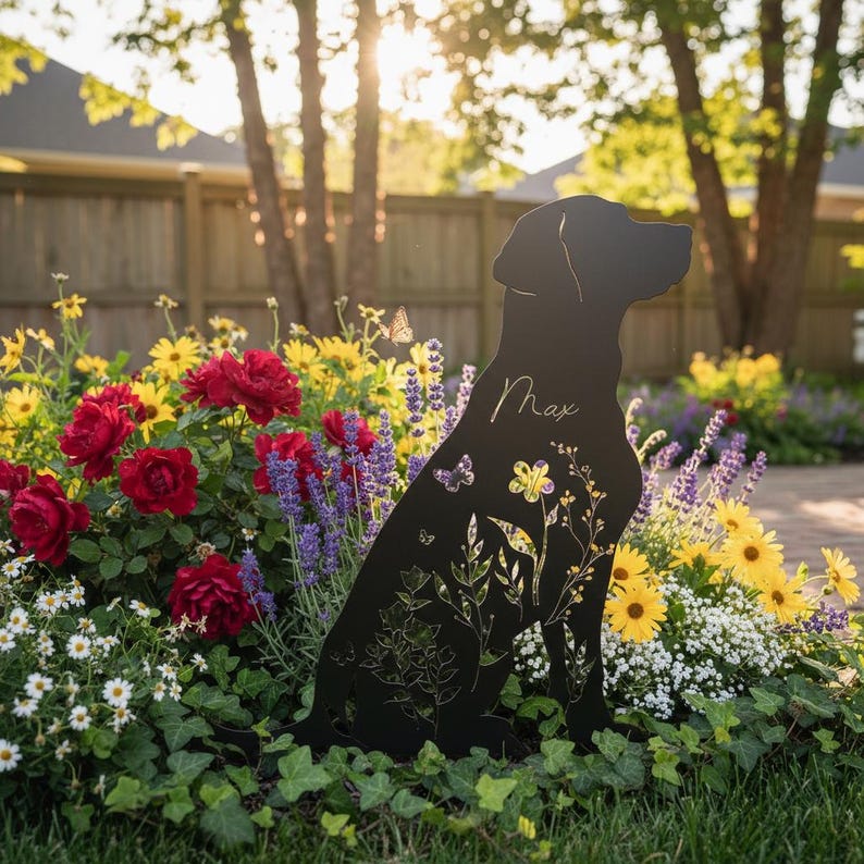 Custom Dog Memorial Stake,Personalized Dog Garden Sign,Dog Metal Sign,Every Dog Breed Metal Stake,Garden Decor,Metal Dog Memorial Marker
