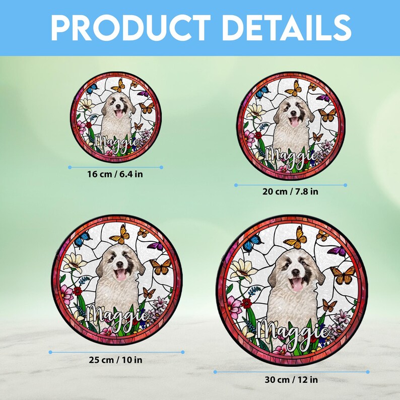 Custom Dog Photo Suncatcher – Personalized Memorial Ornament