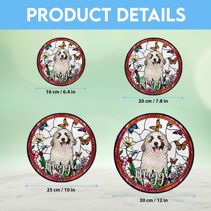 Custom Dog Photo Suncatcher – Personalized Memorial Ornament