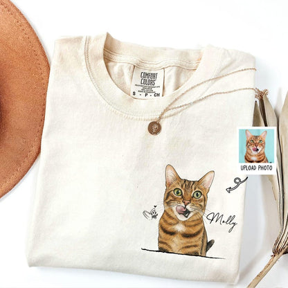 Comfort Colors Custom Dogs Face Watercolor Photo Shirt, Pet Portrait Crew Neck Gift For Dog Cat Lover