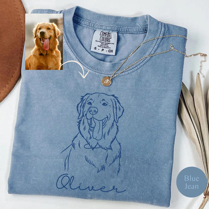 Custom Pet T-shirt with Pet photo and name, Personalized Pet Portrait Shirt, Custom Dog Cat Graphic Tee, Pet Lover Gift, Dog Lover shirt