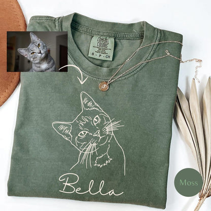 Custom Pet T-shirt with Pet photo and name, Personalized Pet Portrait Shirt, Custom Dog Cat Graphic Tee, Pet Lover Gift, Dog Lover shirt