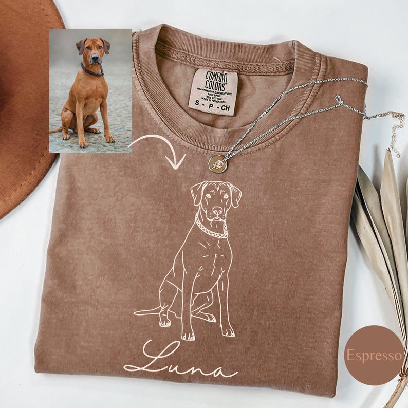 Custom Pet T-shirt with Pet photo and name, Personalized Pet Portrait Shirt, Custom Dog Cat Graphic Tee, Pet Lover Gift, Dog Lover shirt