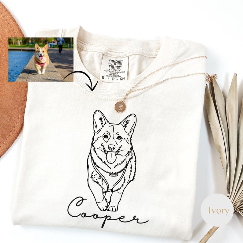 Custom Pet T-shirt with Pet photo and name, Personalized Pet Portrait Shirt, Custom Dog Cat Graphic Tee, Pet Lover Gift, Dog Lover shirt