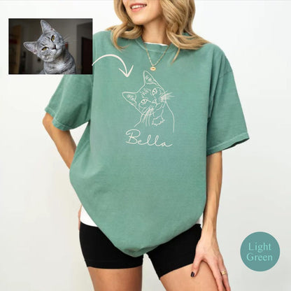 Custom Pet T-shirt with Pet photo and name, Personalized Pet Portrait Shirt, Custom Dog Cat Graphic Tee, Pet Lover Gift, Dog Lover shirt