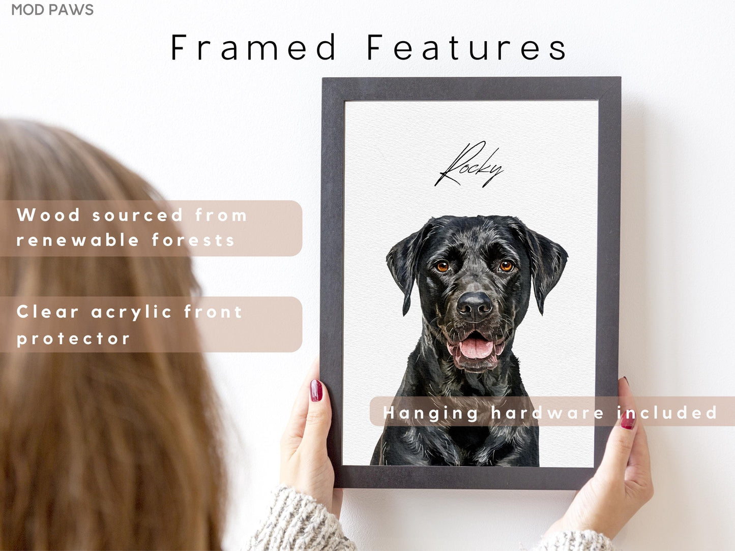 Custom Watercolor Pet Portrait – Personalized Dog & Cat Art