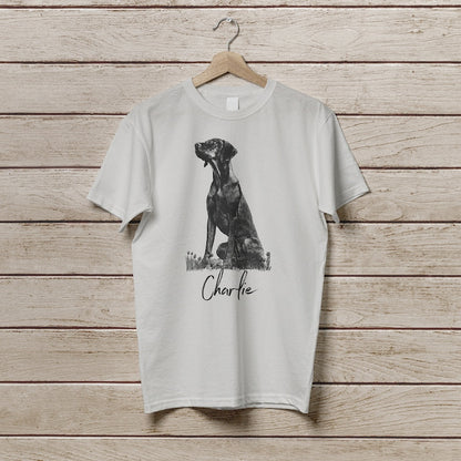 Custom Pet T Shirt with Pet Photo + Name | Personalized Pet Portrait Shirt | Custom Dog Cat Graphic Tee | Custom Pet Art Shirt
