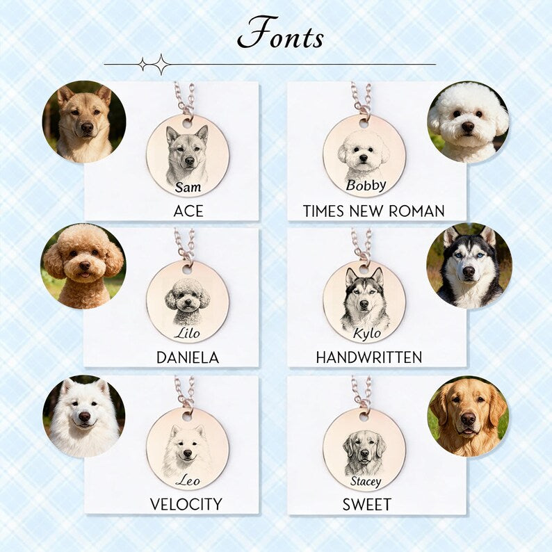 Personalized Dog and Cat Memorial Tag,Engraved Pet Portrait Keychain, Stainless Steel Custom Sketch Keyring, Christmas gift for Pet Owners