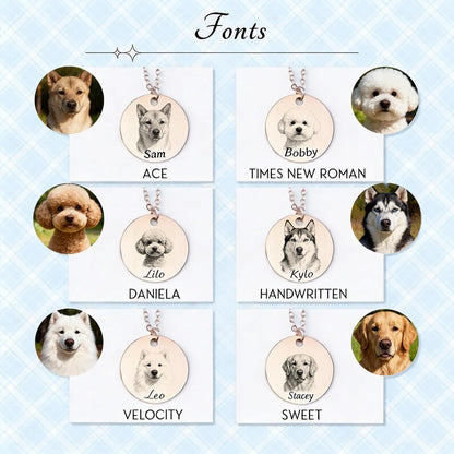Personalized Dog and Cat Memorial Tag,Engraved Pet Portrait Keychain, Stainless Steel Custom Sketch Keyring, Christmas gift for Pet Owners