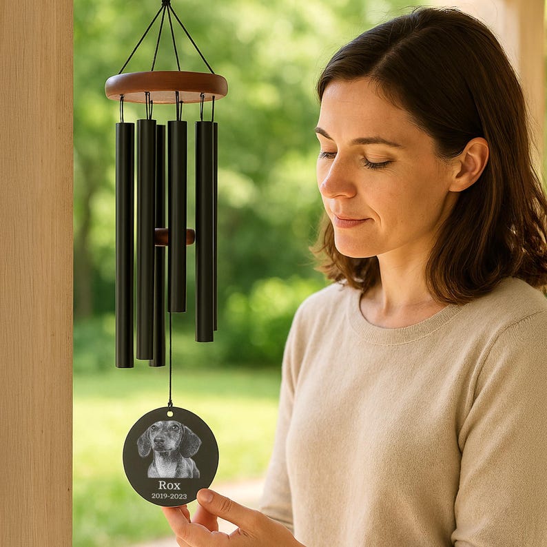 Cat Memorial Wind Chime – Custom Engraved Pet Tribute