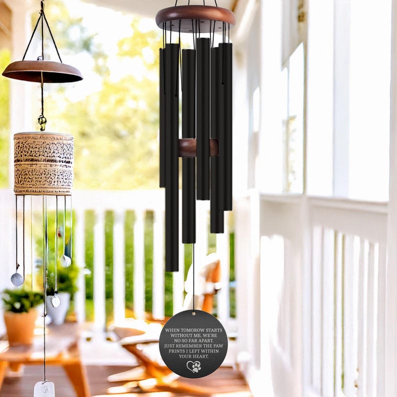 Cat Memorial Wind Chime – Custom Engraved Pet Tribute