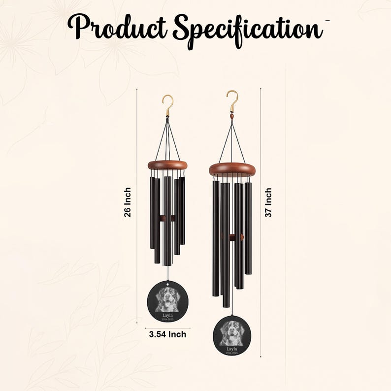 Cat Memorial Wind Chime – Custom Engraved Pet Tribute