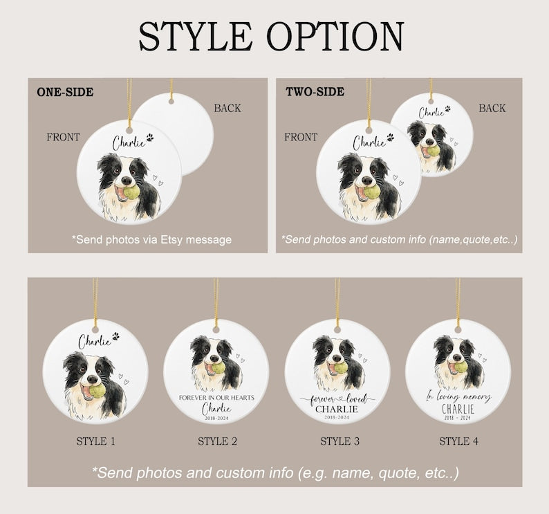 Personalized Watercolor Pet Photo Ornament: Custom Memorial Keepsake