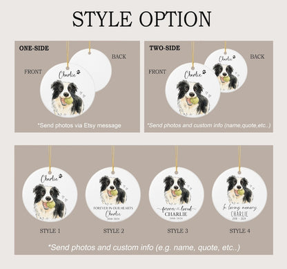 Personalized Watercolor Pet Photo Ornament: Custom Memorial Keepsake