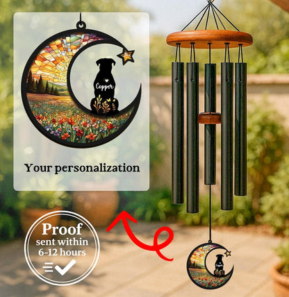 Outdoor Pet Memorial Wind Chime – Custom Engraved Tribute