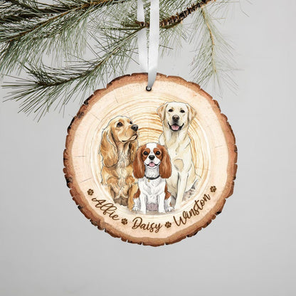 Hand-Painted Pet Portrait From Photos Ornament, Family Portrait with Pet Christmas Keepsake