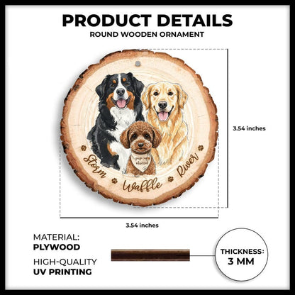 Hand-Painted Pet Portrait From Photos Ornament, Family Portrait with Pet Christmas Keepsake