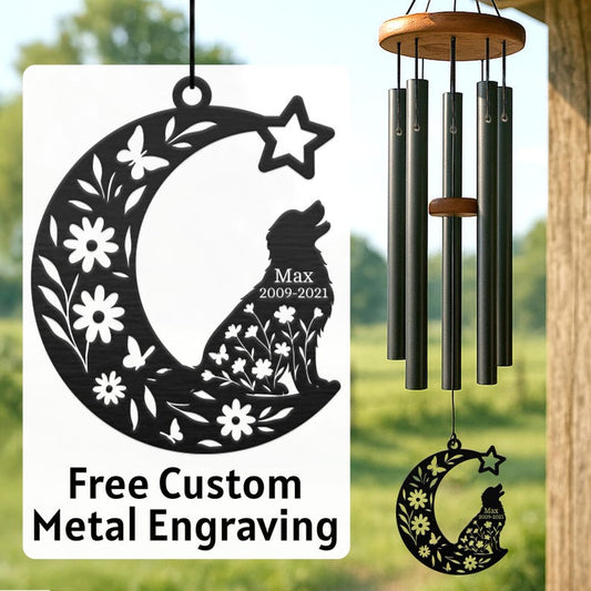 Personalized Pet Memorial Wind Chime – Custom Dog or Cat Tribute