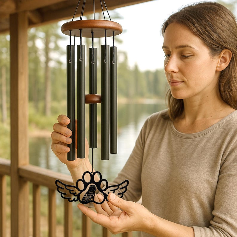 Personalized Pet Memorial Wind Chime – Custom Dog or Cat Tribute