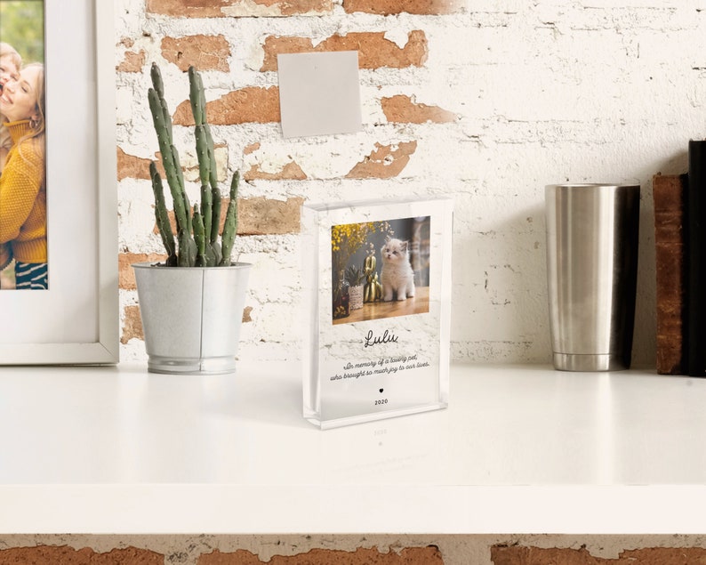 Personalized Night Light | Pet Memorial Plaque, Acrylic Photo Block, Dog Sympathy Gift | P02