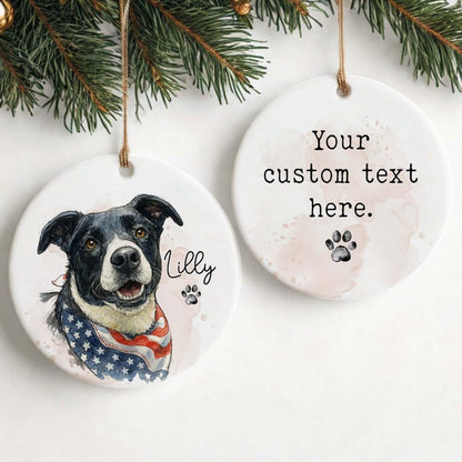Personalized Watercolor Photo Pet Ornament, Custom Pet Portrait Keepsake, Dog Lover Gift, Cat Mom Gift, Memorial Dog Gift, Loss of Pet