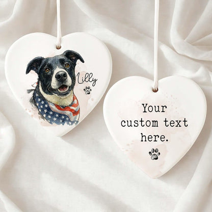 Personalized Watercolor Photo Pet Ornament, Custom Pet Portrait Keepsake, Dog Lover Gift, Cat Mom Gift, Memorial Dog Gift, Loss of Pet