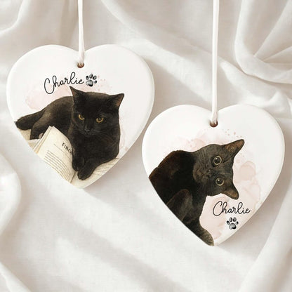 Personalized Watercolor Photo Pet Ornament, Custom Pet Portrait Keepsake, Dog Lover Gift, Cat Mom Gift, Memorial Dog Gift, Loss of Pet