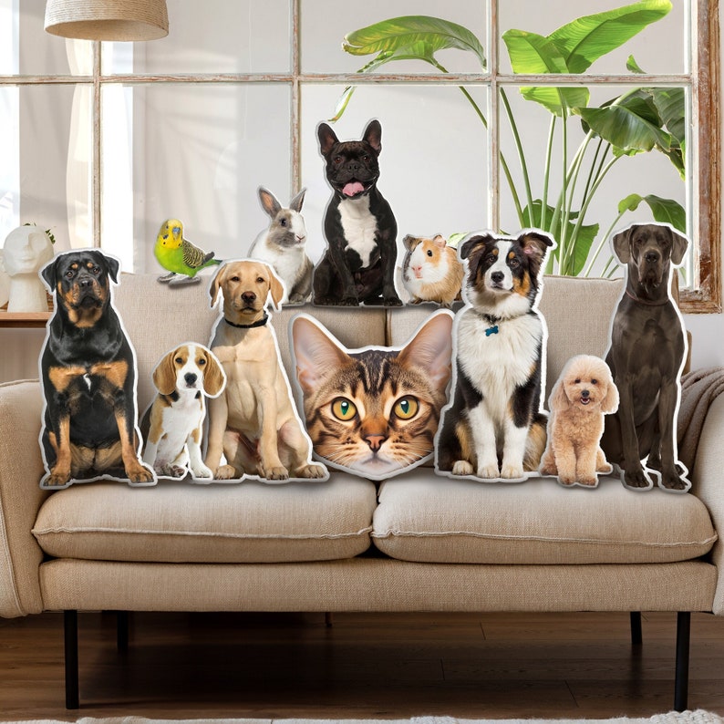Custom Pet Pillow from Photo 3D Shaped- Personalize Dog Gifts Cat Gifts Christmas Gift - Double Printed Cotton Dog Pillows