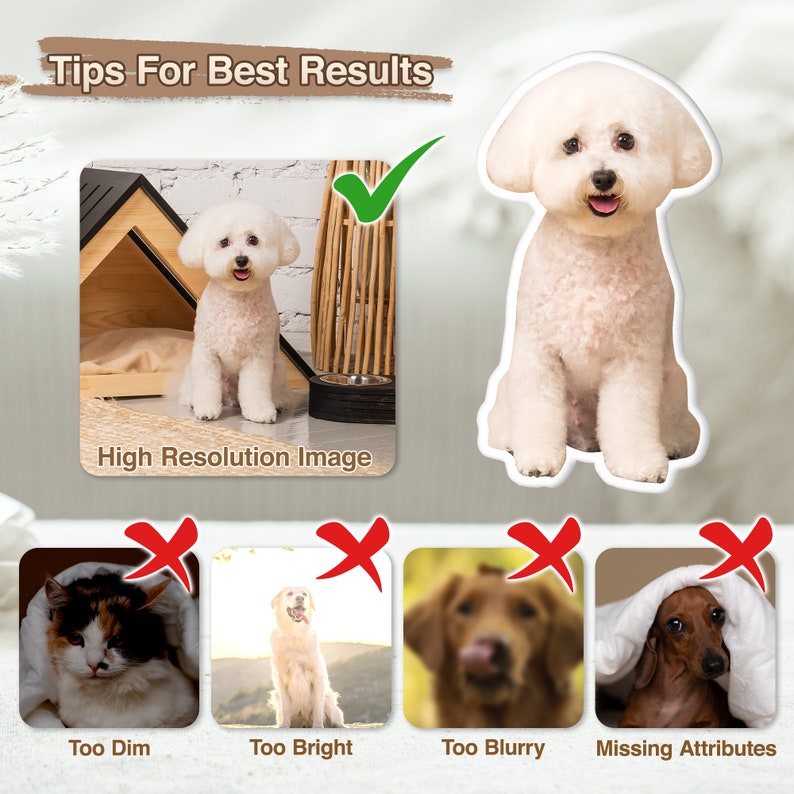 Custom Pet Pillow from Photo 3D Shaped- Personalize Dog Gifts Cat Gifts Christmas Gift - Double Printed Cotton Dog Pillows