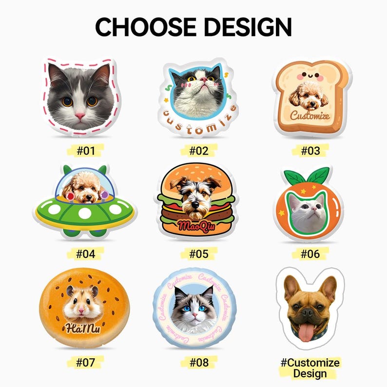 Custom Pet Pillow – Personalized Dog or Cat Shaped Cushion, Pet Portrait Plush Keepsake, Funny Gift for Animal Lovers