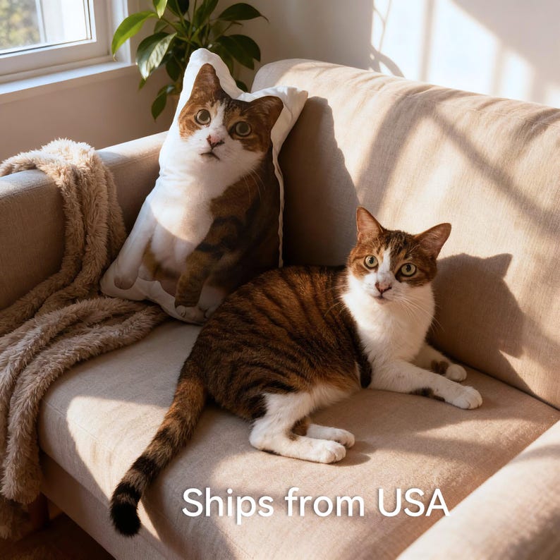 Custom Pet Pillow – Personalized Dog or Cat Shaped Cushion, Pet Portrait Plush Keepsake, Funny Gift for Animal Lovers