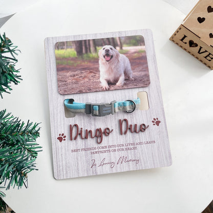 Custom Memorial Standing Frame, Pet Loss Gift, Memorial Pet Collar With Photo, Pet Collar Holder, Dog Bereavement MP08