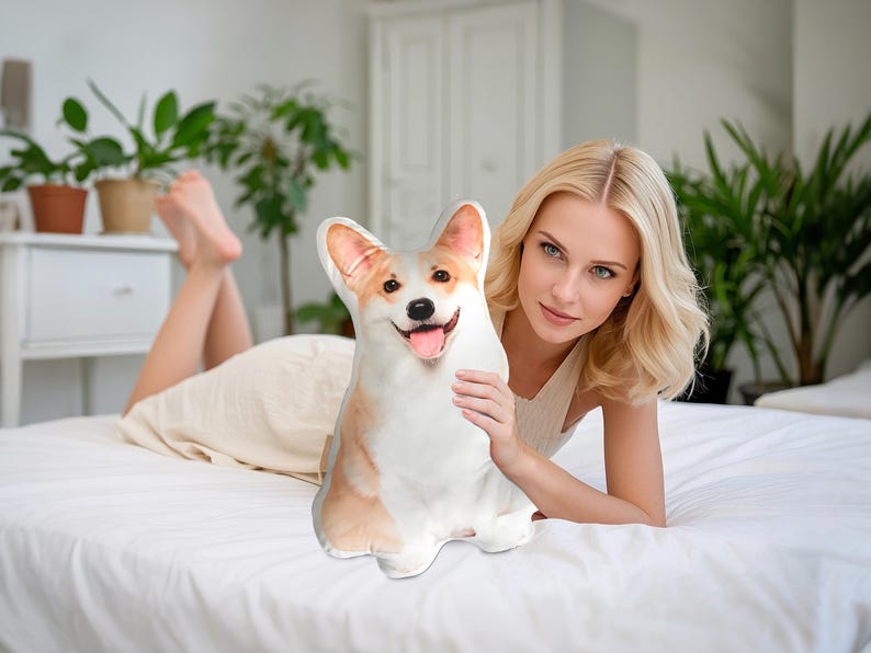 Personalized 3D Pet Pillow from Photo, Custom Dog/Cat Shaped Pillow with Photo, Double Sided Pet Pillow, Unique Pet Gift for Animal Lover