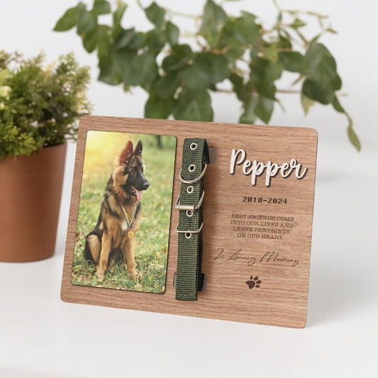 Personalized Pet Photo Frame, Personalized Dog Memorial Gift Frame, Cat Memorial Gifts, Engraved Dog Memorial Keepsake For Gift MP02